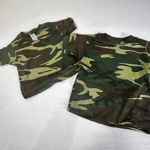 Rabbit Skins Kids Camouflage T Shirts Size 2 and 4 Cotton Short Sleeve Set